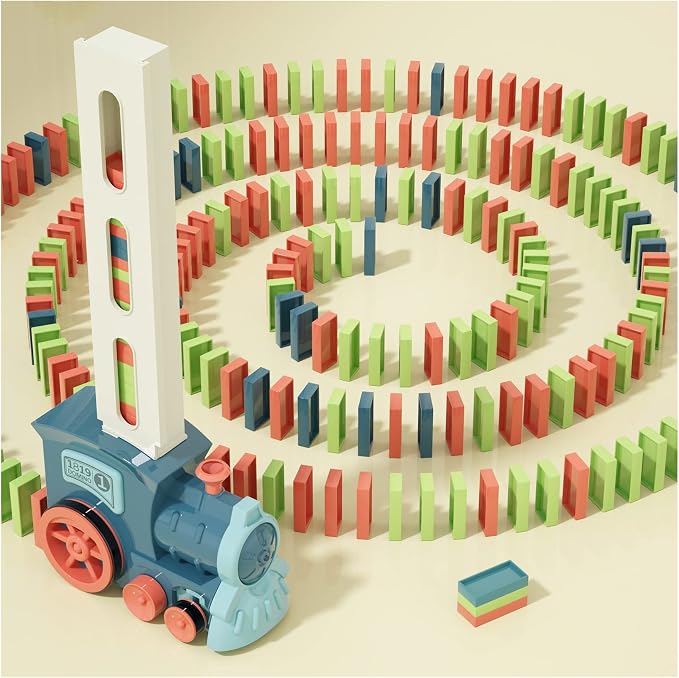 PREPHY Domino Train Toys Kids Games - Automatic Stacking Creative Game 3+ Year Old